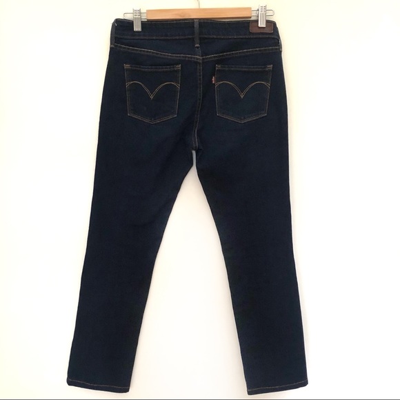 Levi’s Slight Curve Mid Rise Slim Dark Denim Jeans - Picture 3 of 11